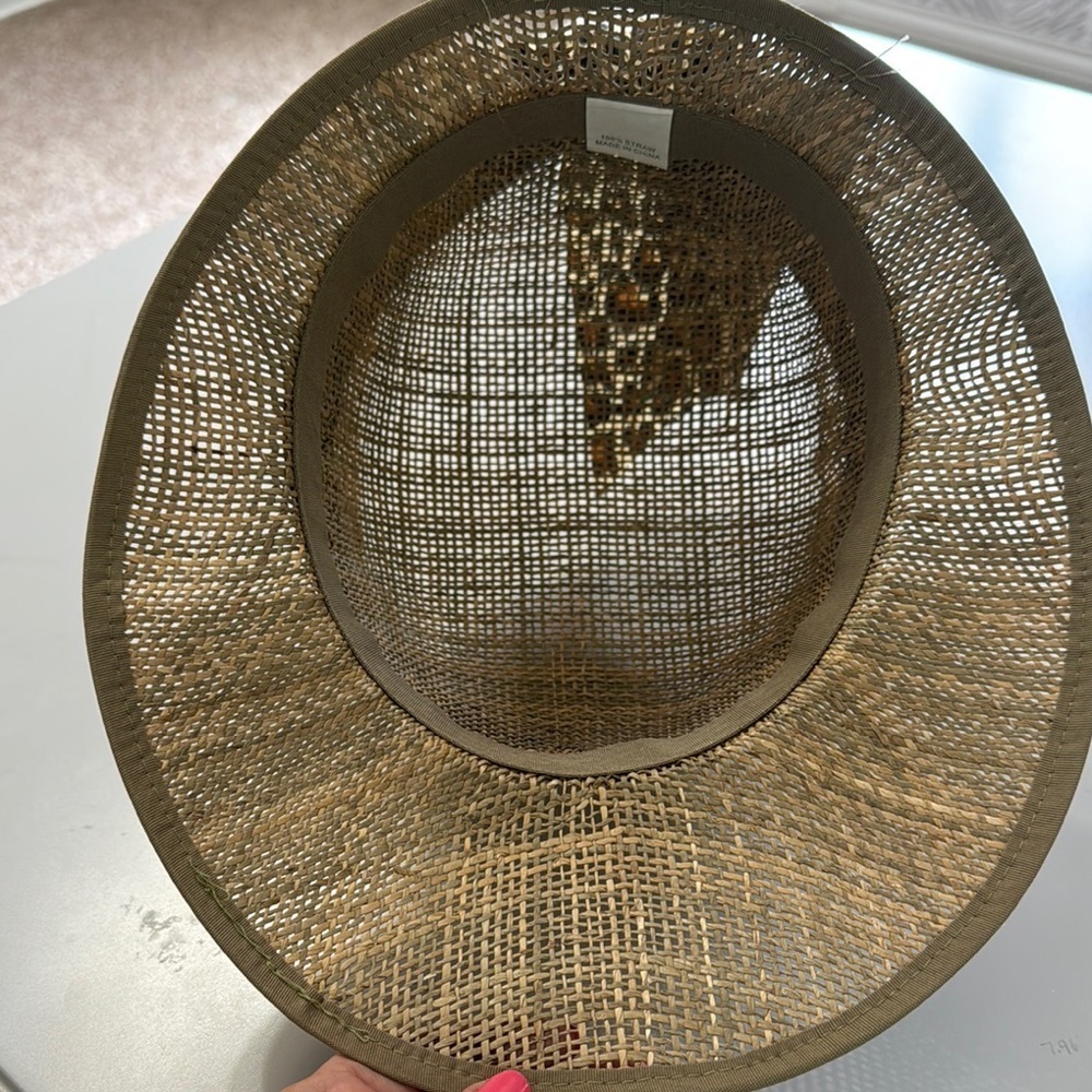 NWOT Leopard Print Ribbon Straw Hat - Picture 6 of 8